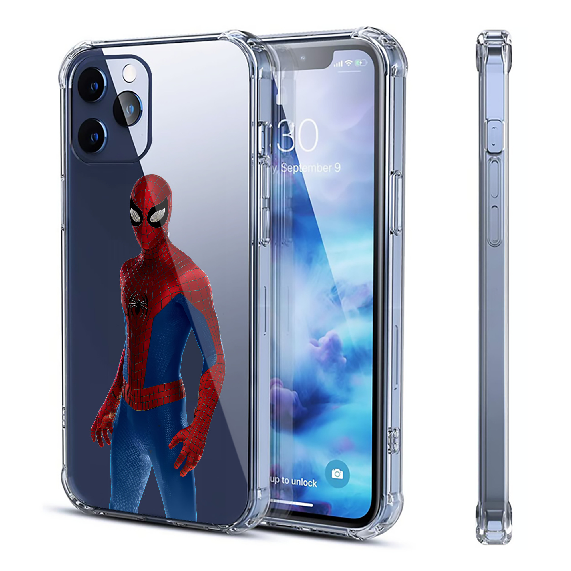 （画像用） Spider Man スパイダーマン 【iPhone 12シリーズ対応】透明スマホケース（クリアソフトケース）